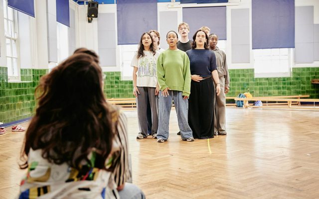 The Almeida Young Company in rehearsal for Blood Fruit.