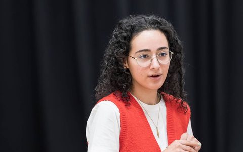 Layla Madanat in rehearsals for Under the Shadow.