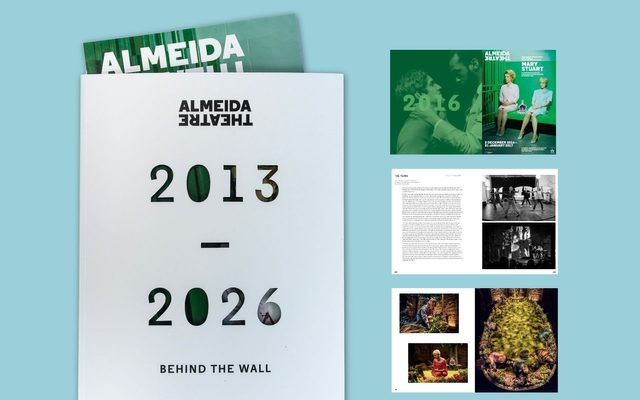 Behind The Wall Graphic featuring the cover and inside pages from the book on a blue background.