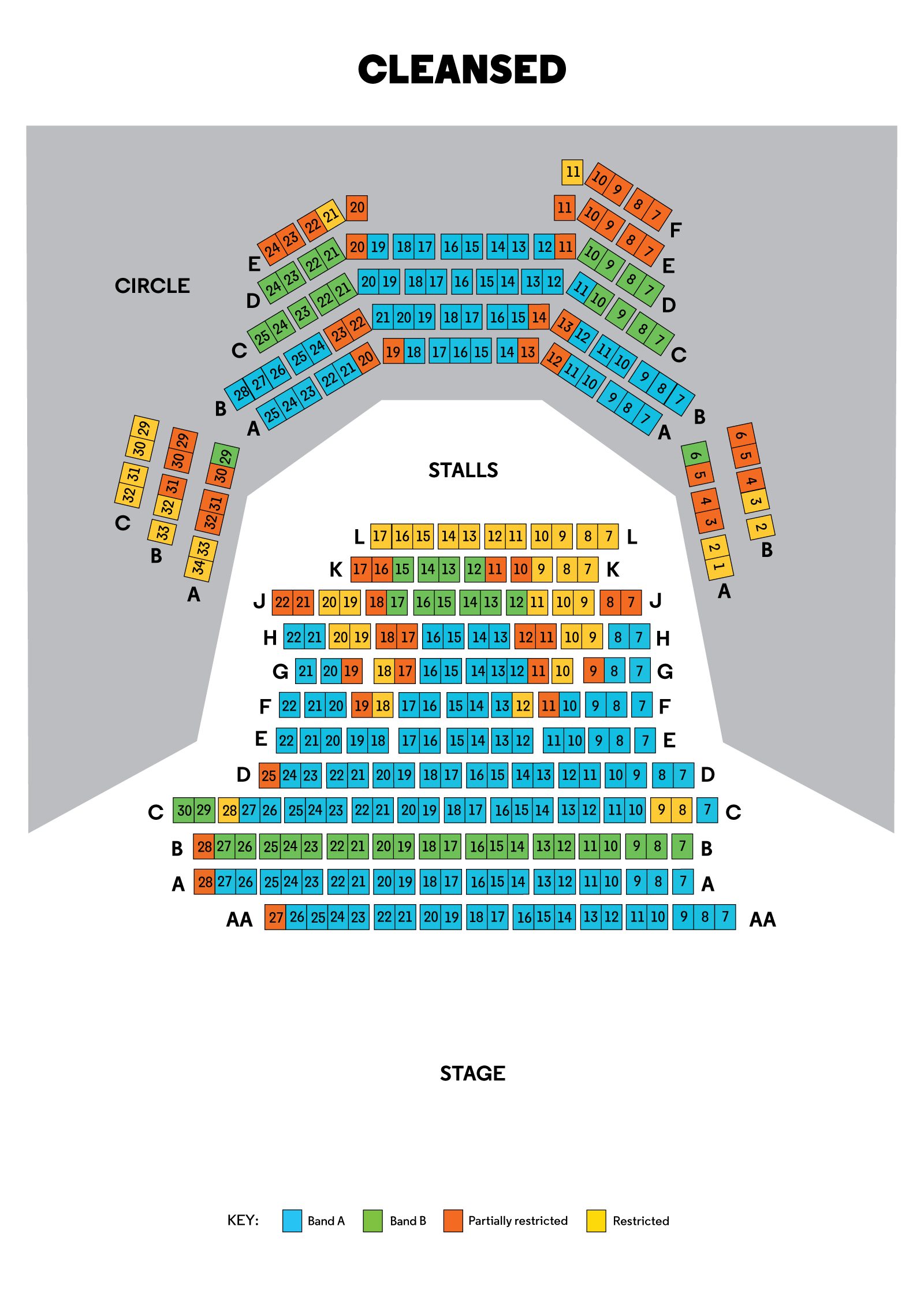 Infographic showing the layout of the auditorium.